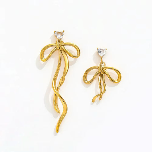 Luna Asymmetrical Bow Drop Earrings