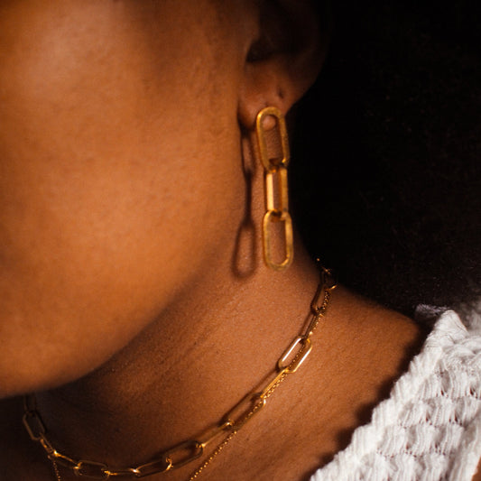 Meri Gold Link Drop Earring