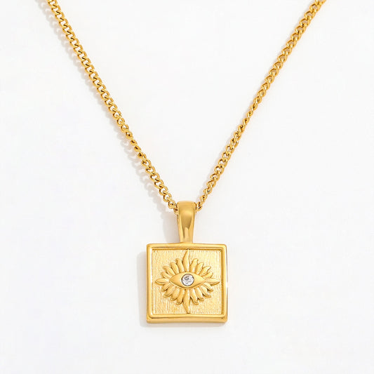 Ember Square Eye Pendant Necklace