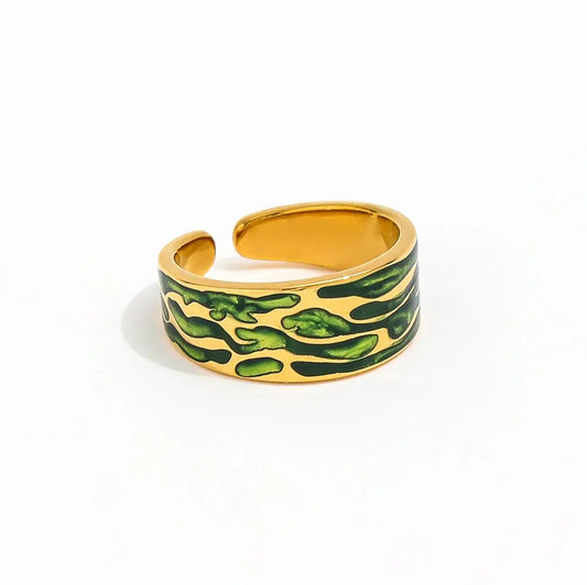 Court Green Wave Ring