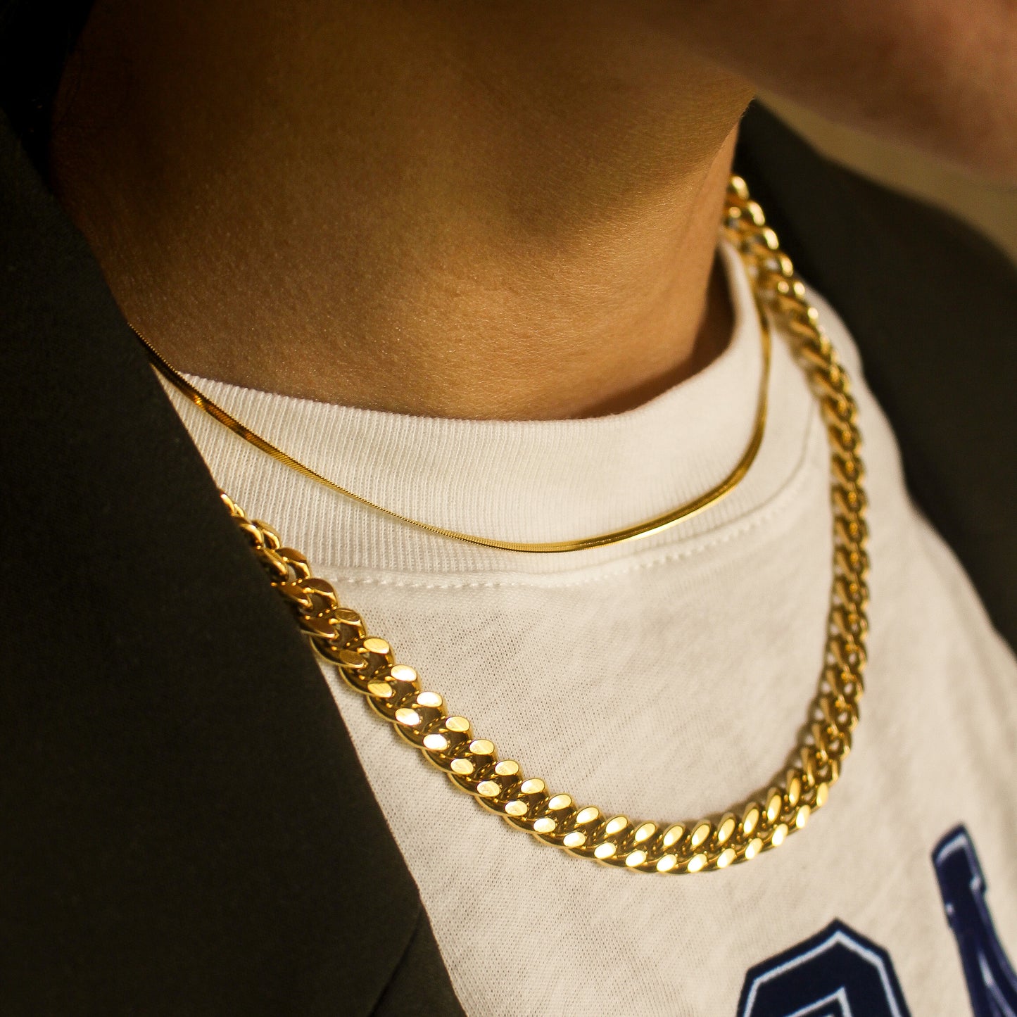 Chunky 18MM gold link chain necklace 