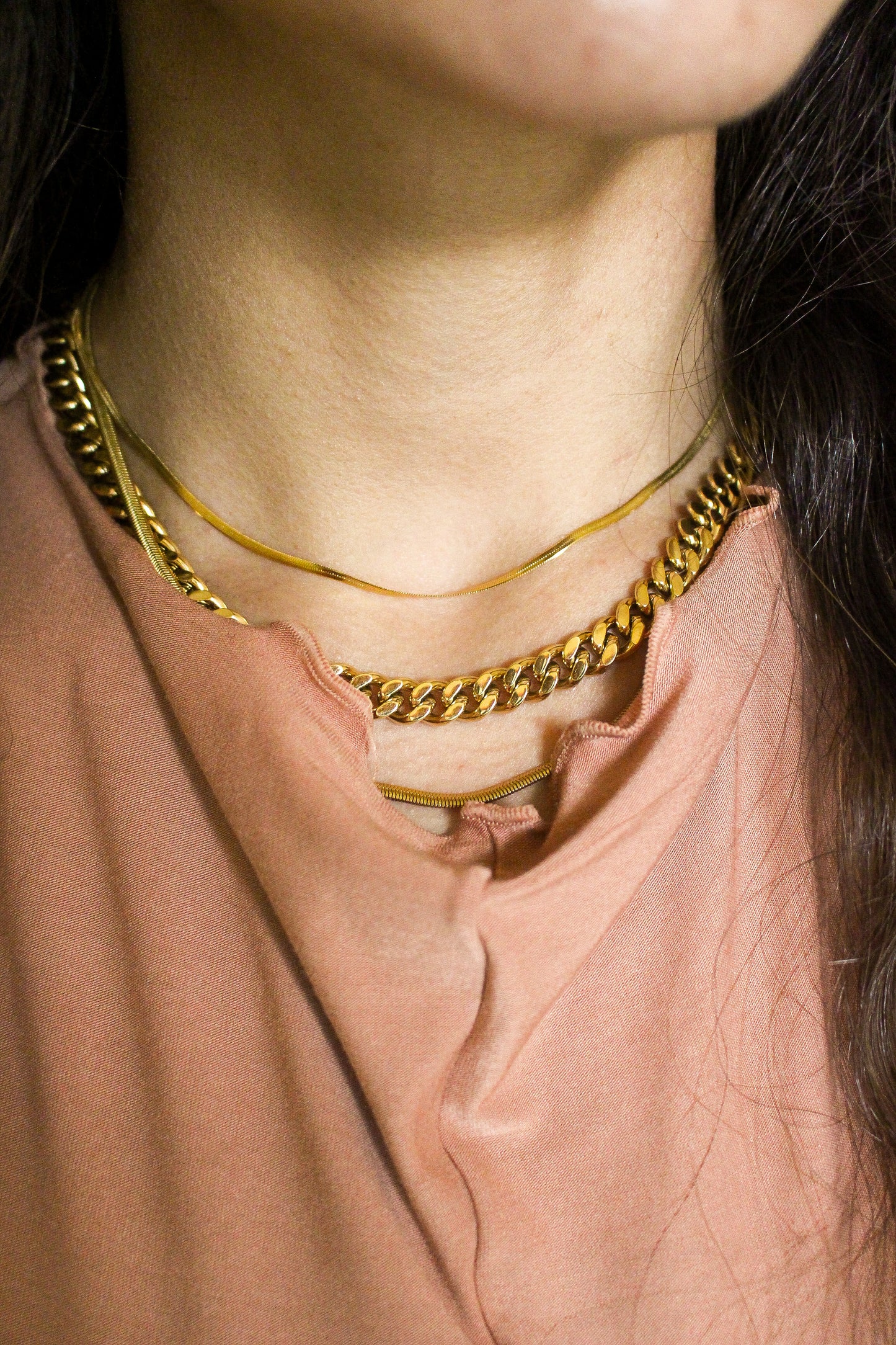 Chunky 18MM gold link chain necklace 